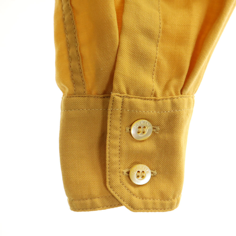 CELINE Swiss Long Sleeve Button Up Shirt Mustard Size 38