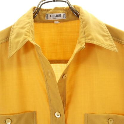 CELINE Swiss Long Sleeve Button Up Shirt Mustard Size 38