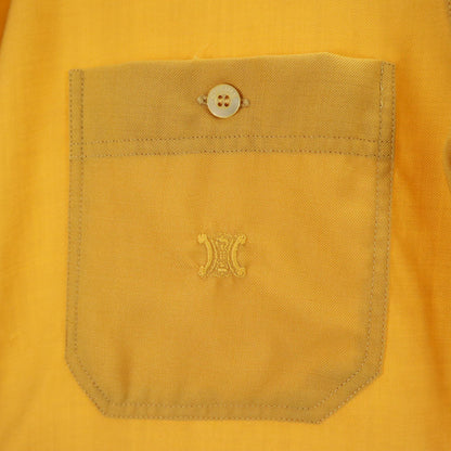 CELINE Swiss Long Sleeve Button Up Shirt Mustard Size 38