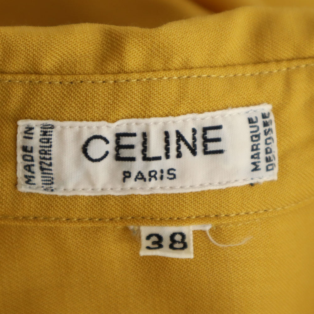 CELINE Swiss Long Sleeve Button Up Shirt Mustard Size 38