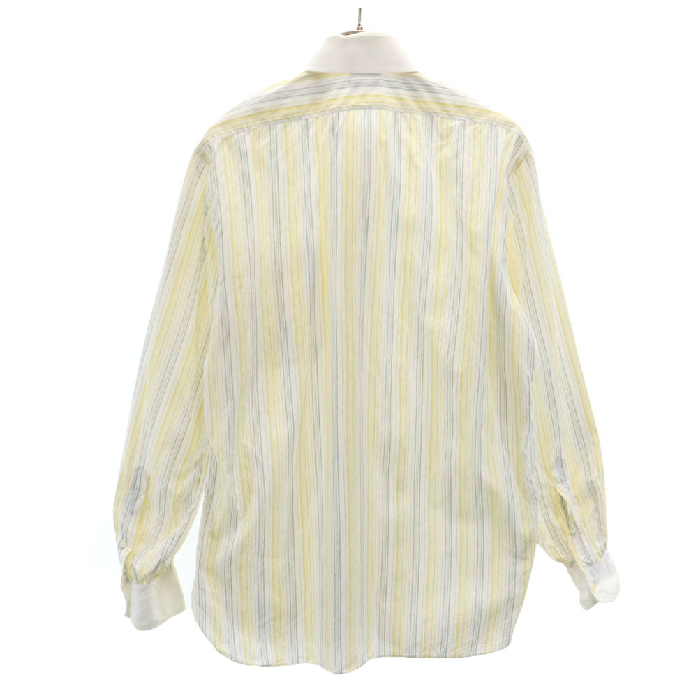 HERMES Vintage Striped Long Sleeve Shirt White