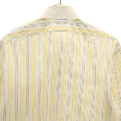 HERMES Vintage Striped Long Sleeve Shirt White
