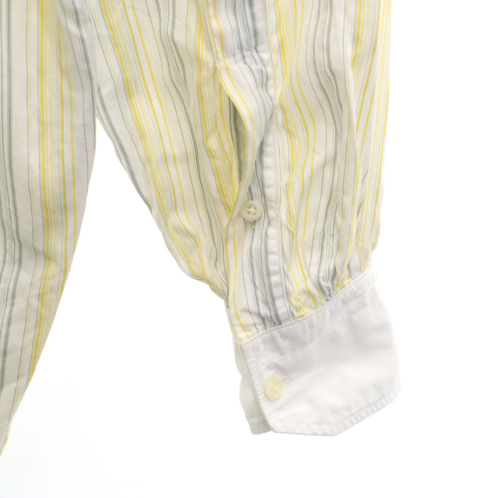 HERMES Vintage Striped Long Sleeve Shirt White