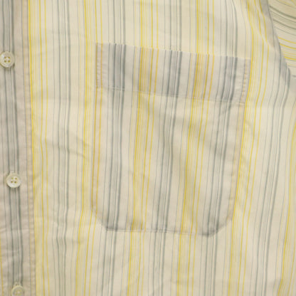 HERMES Vintage Striped Long Sleeve Shirt White