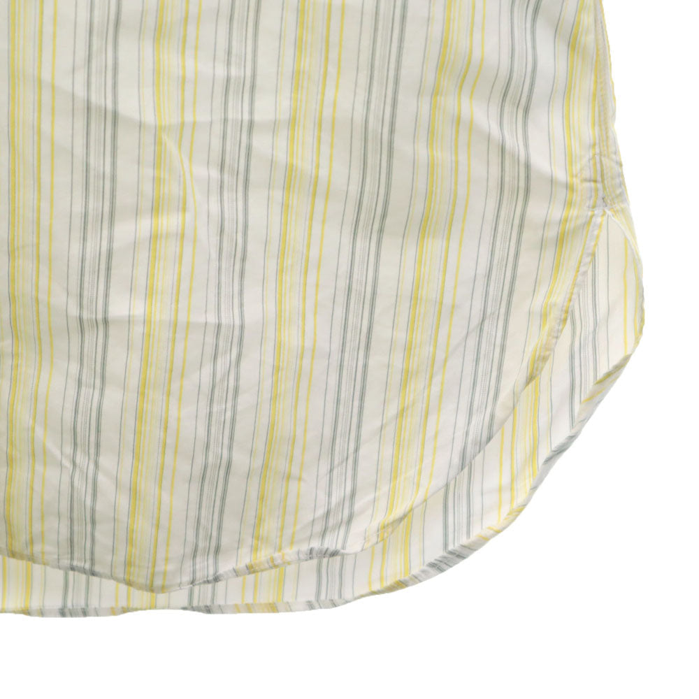 HERMES Vintage Striped Long Sleeve Shirt White