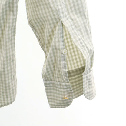 HERMES French Old Check Button-Down Shirt White Size 42