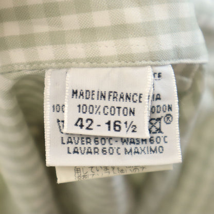 HERMES French Old Check Button-Down Shirt White Size 42