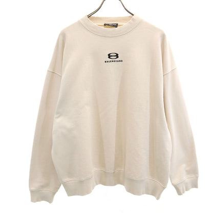 BALENCIAGA Portugal Distressed Sweatshirt Ivory Size M