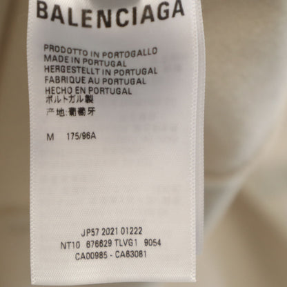 BALENCIAGA Portugal Distressed Sweatshirt Ivory Size M