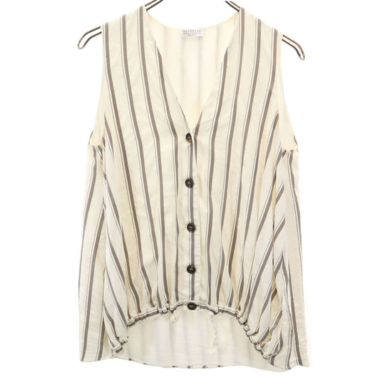 Brunello Cucinelli Italy-Made Stripe Vest Ivory Size M