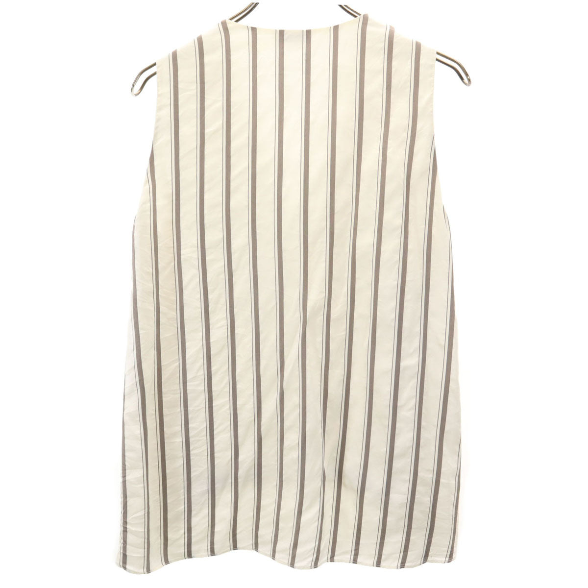 Brunello Cucinelli Italy-Made Stripe Vest Ivory Size M