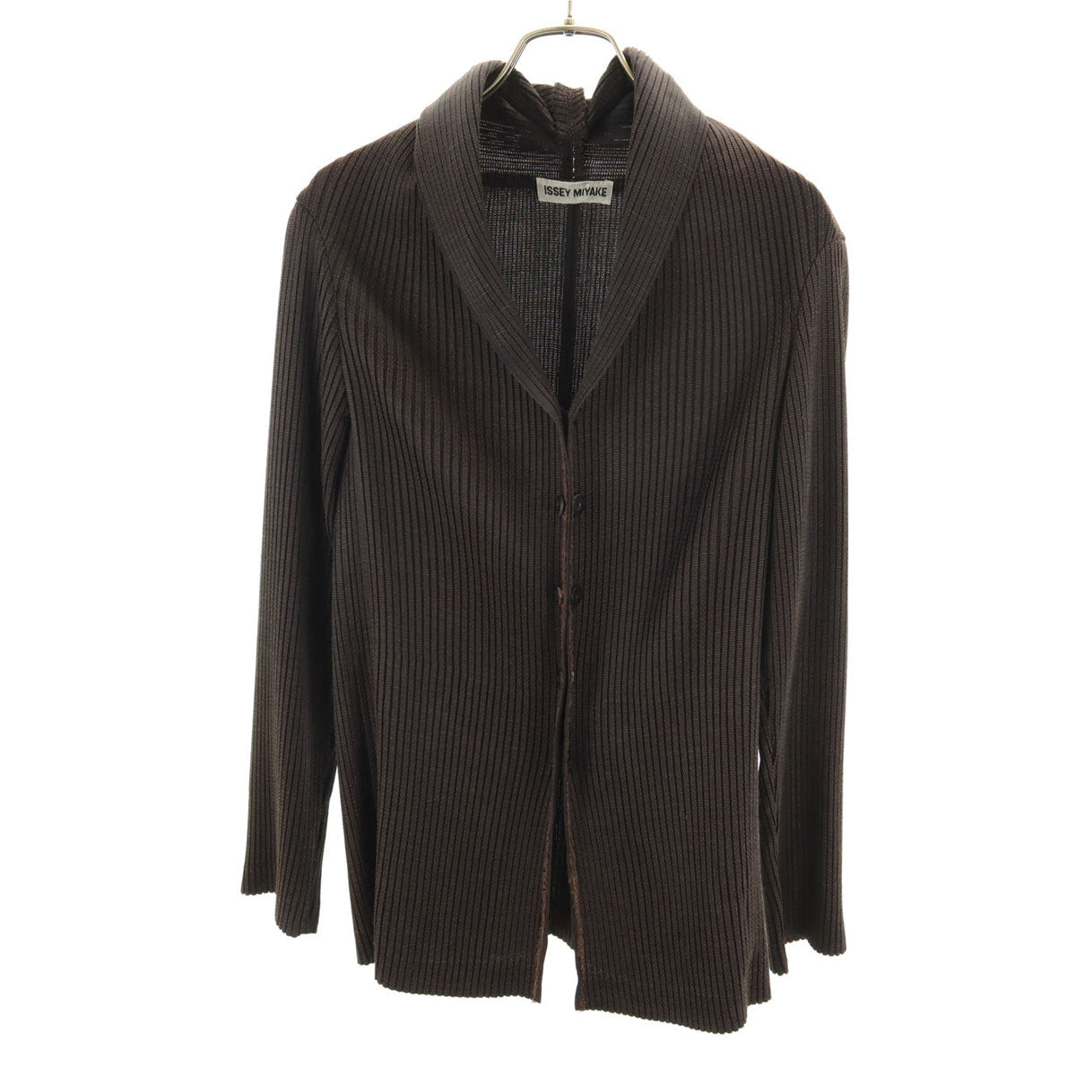 ISSEY MIYAKE 90s Pleated Striped Blazer Brown Size M