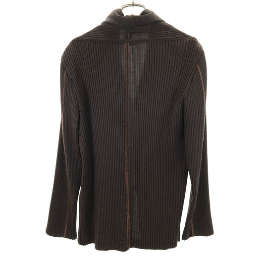 ISSEY MIYAKE 90s Pleated Striped Blazer Brown Size M