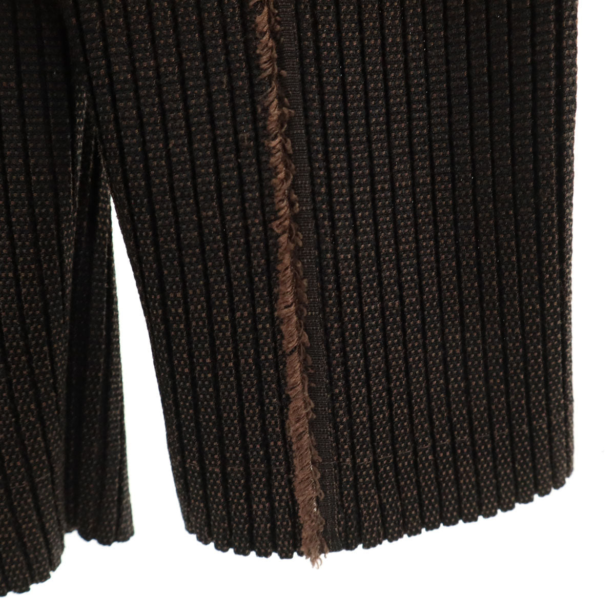 ISSEY MIYAKE 90s Pleated Striped Blazer Brown Size M