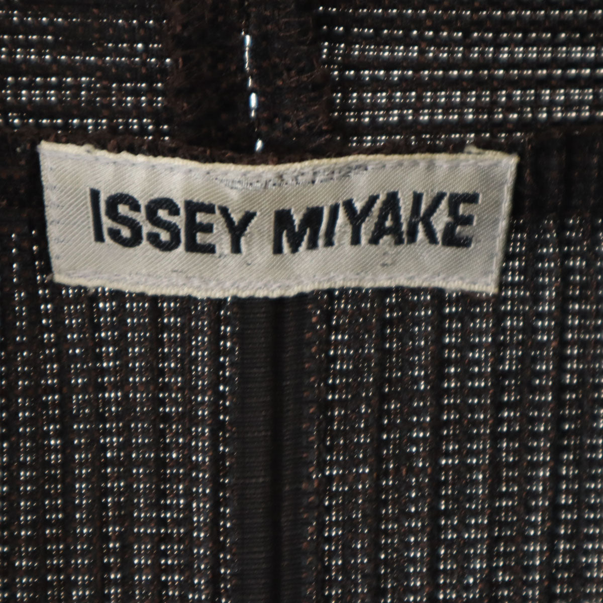 ISSEY MIYAKE 90s Pleated Striped Blazer Brown Size M