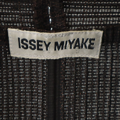 ISSEY MIYAKE 90s Pleated Striped Blazer Brown Size M