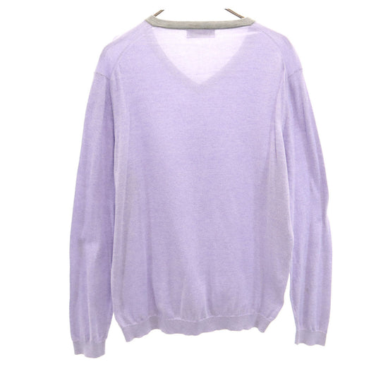 Brunello Cucinelli Italian V-Neck Knit Sweater Purple