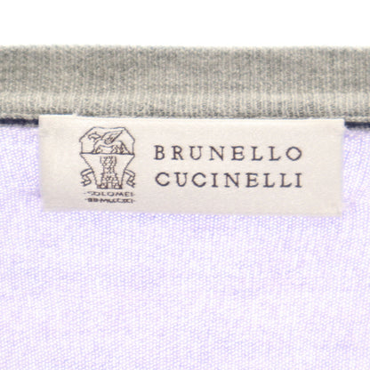 Brunello Cucinelli Italian V-Neck Knit Sweater Purple