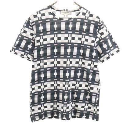 BALENCIAGA Portuguese Geometric Print T-Shirt White Size M