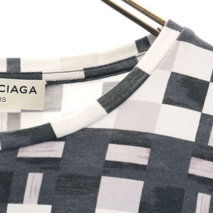 BALENCIAGA Portuguese Geometric Print T-Shirt White Size M