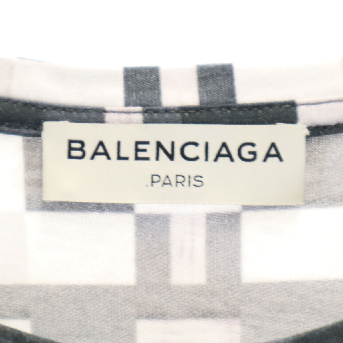 BALENCIAGA Portuguese Geometric Print T-Shirt White Size M