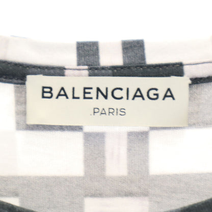 BALENCIAGA Portuguese Geometric Print T-Shirt White Size M