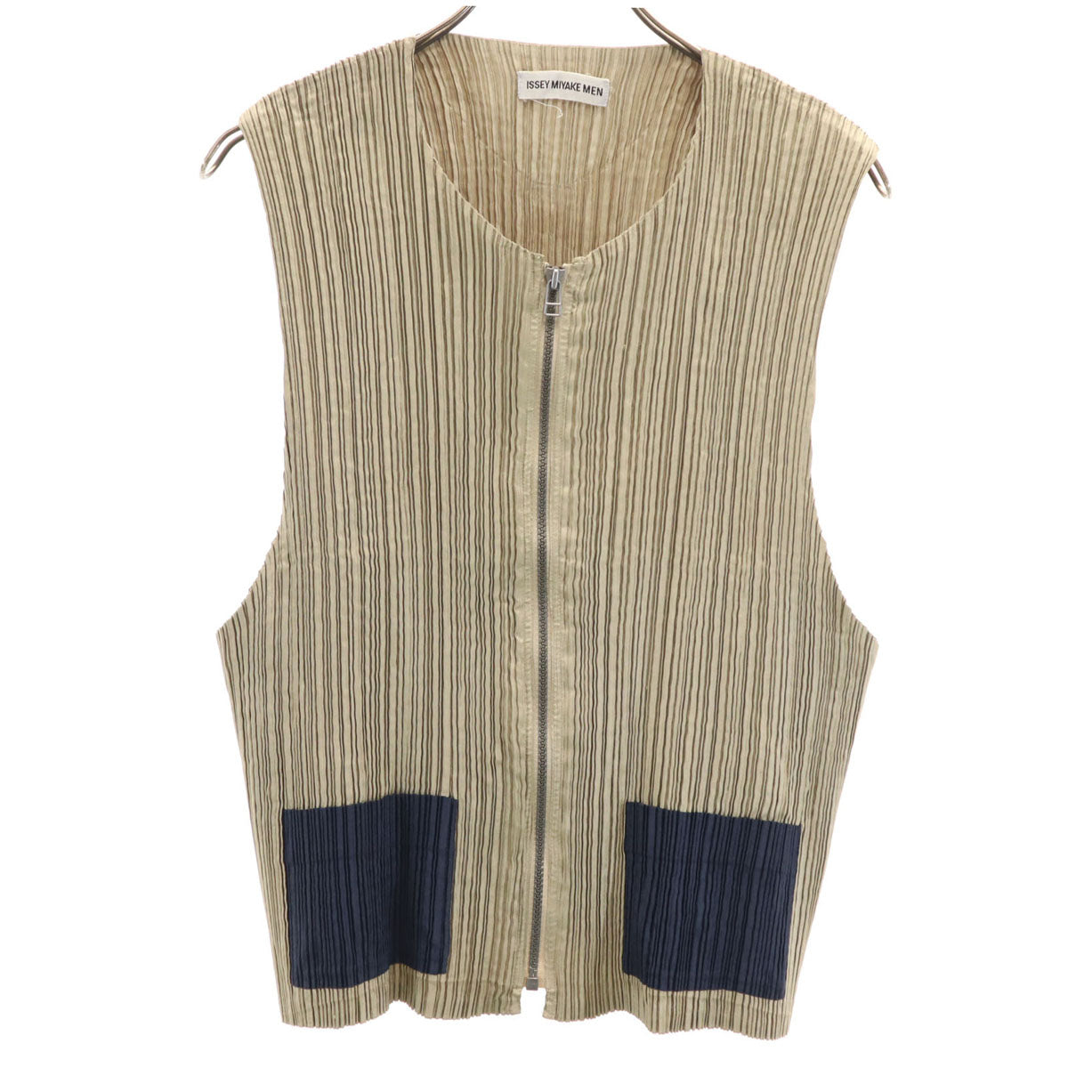 ISSEY MIYAKE MEN 90s Pleated Vest Beige Size M