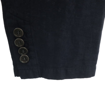 DRIES VAN NOTEN Linen Blend Drivers Jacket Navy Size 48