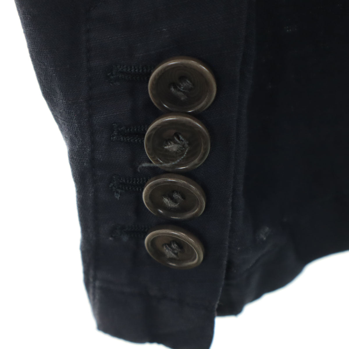 DRIES VAN NOTEN Linen Blend Drivers Jacket Navy Size 48