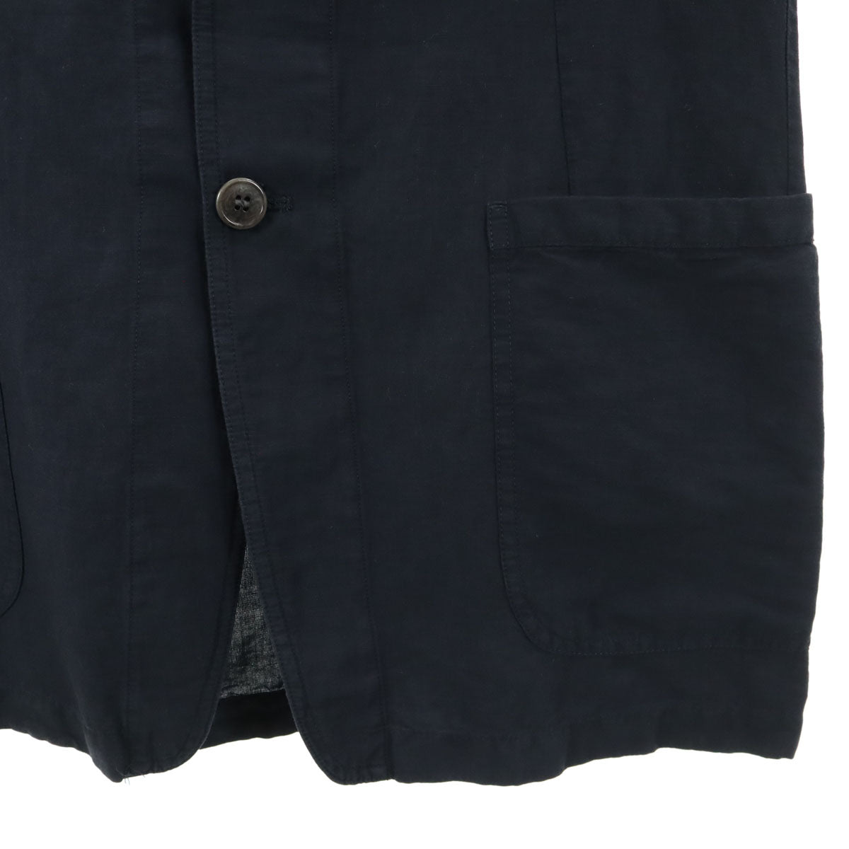 DRIES VAN NOTEN Linen Blend Drivers Jacket Navy Size 48