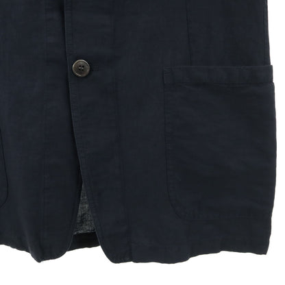 DRIES VAN NOTEN Linen Blend Drivers Jacket Navy Size 48