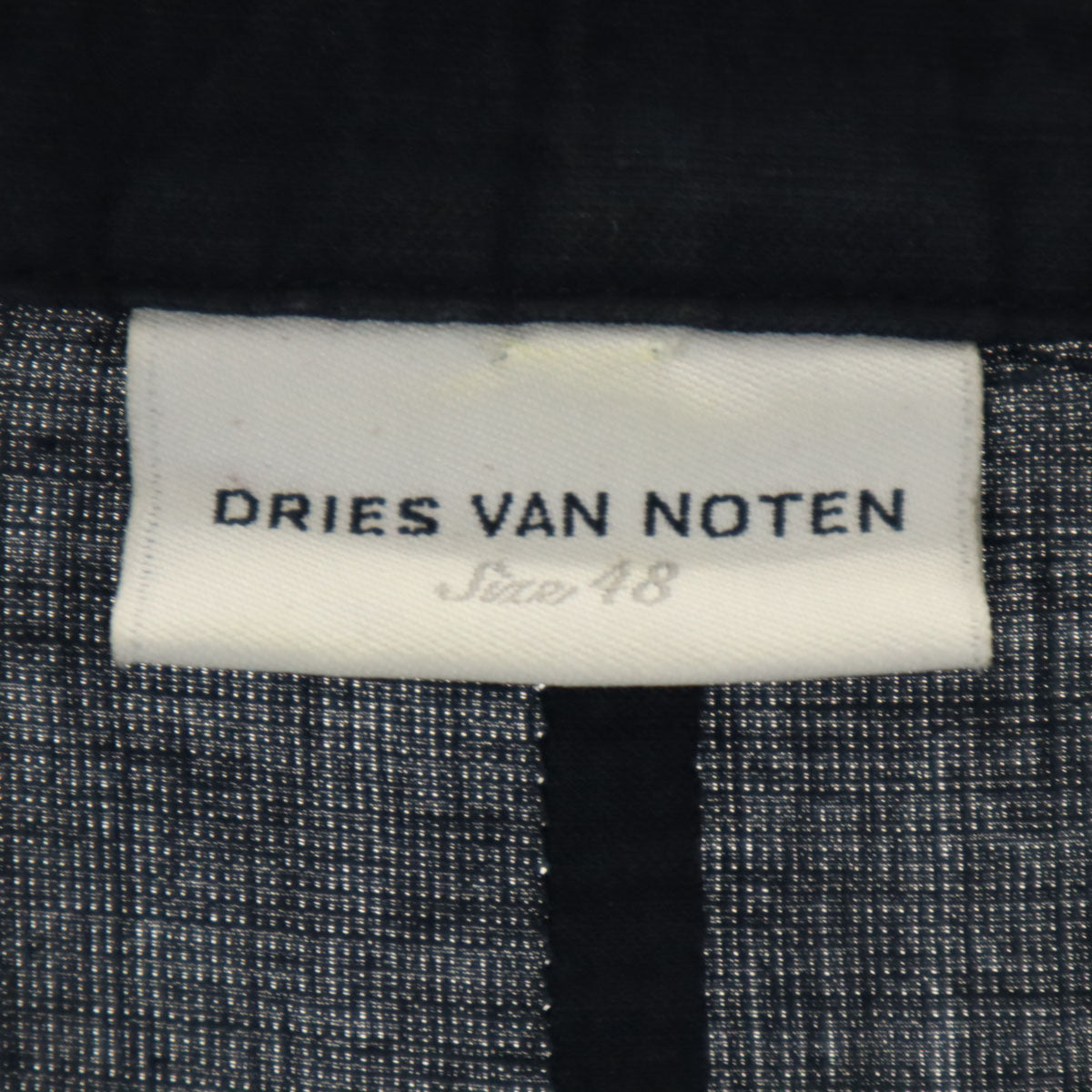 DRIES VAN NOTEN Linen Blend Drivers Jacket Navy Size 48