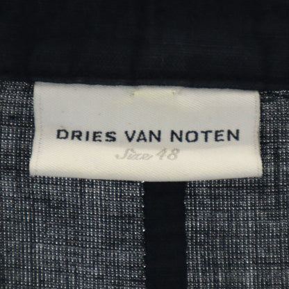 DRIES VAN NOTEN Linen Blend Drivers Jacket Navy Size 48