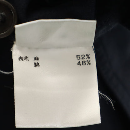 DRIES VAN NOTEN Linen Blend Drivers Jacket Navy Size 48