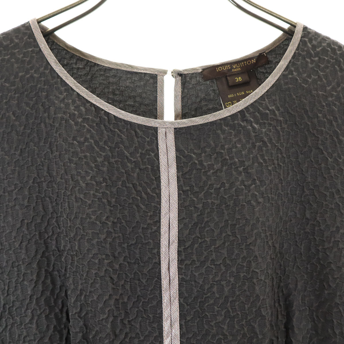 LOUIS VUITTON French Silk Short Sleeve T-Shirt Gray Size 36