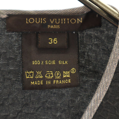 LOUIS VUITTON French Silk Short Sleeve T-Shirt Gray Size 36