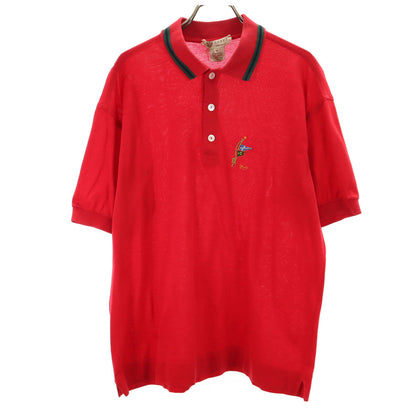 GUCCI 80s Vintage Made in Italy Pique Polo Shirt Red Size M