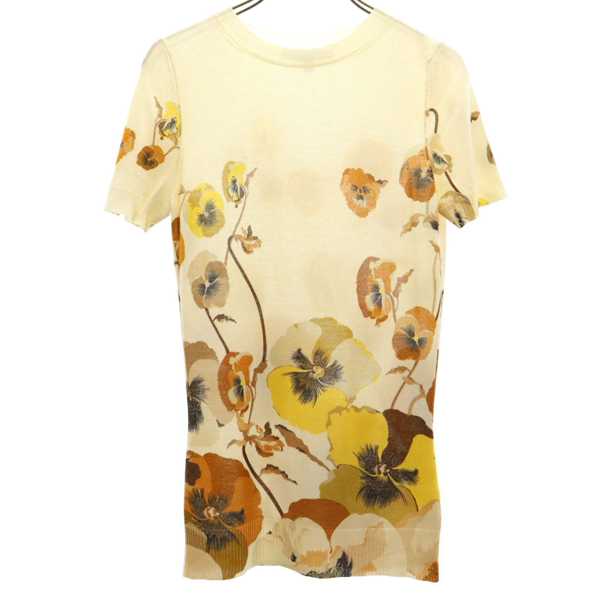 GUCCI Cashmere Blend Floral Knit Sweater Ivory Size S