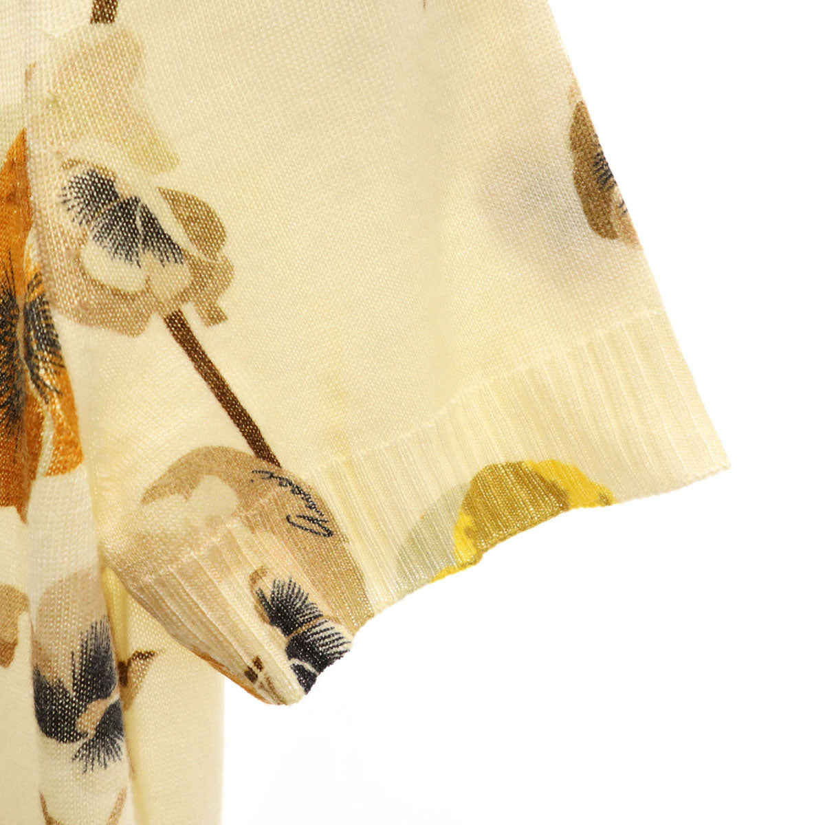 GUCCI Cashmere Blend Floral Knit Sweater Ivory Size S
