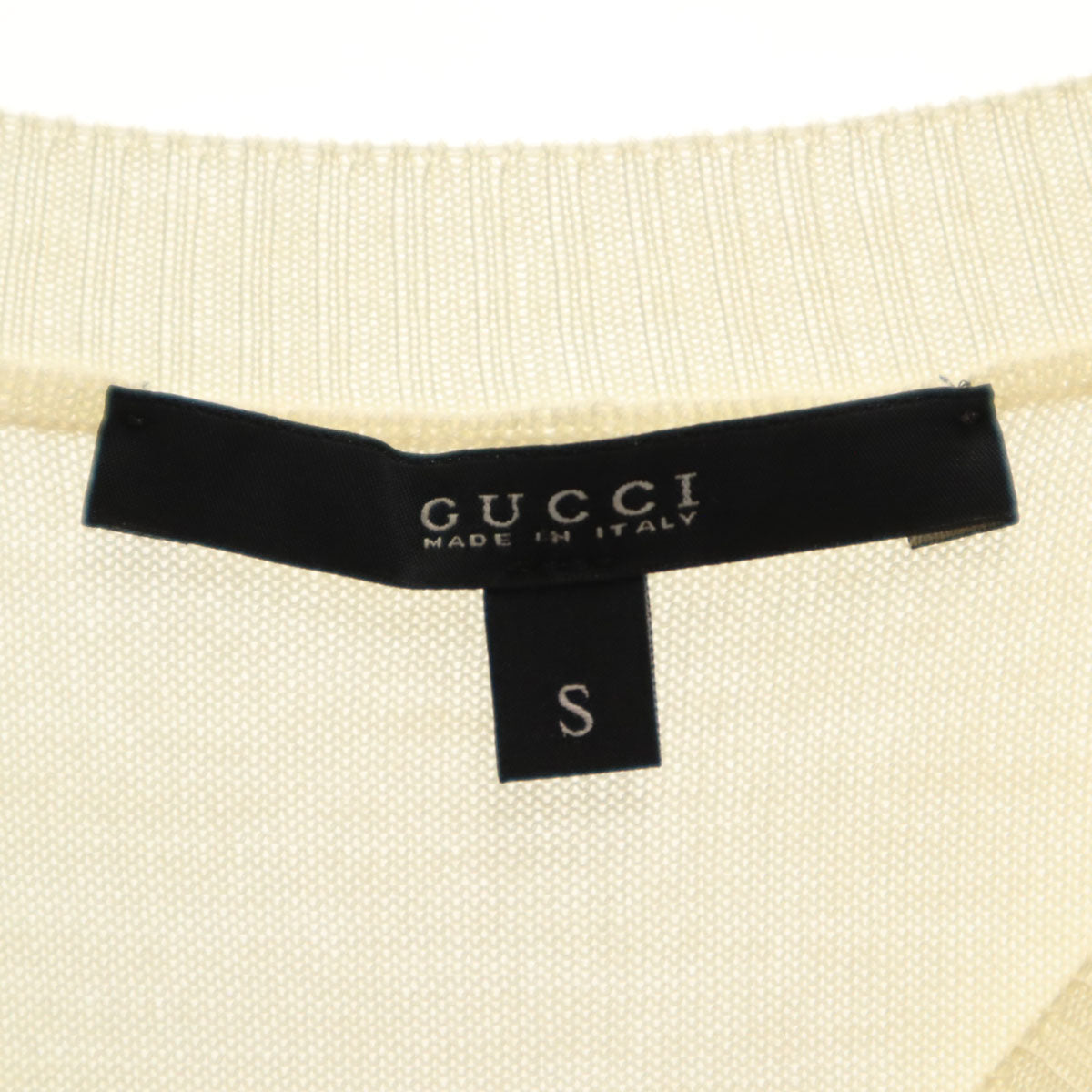 GUCCI Cashmere Blend Floral Knit Sweater Ivory Size S