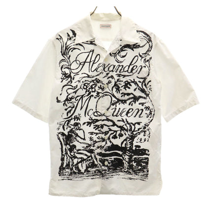 Alexander McQueen Skull Open Collar Shirt White Size 15+