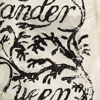 Alexander McQueen Skull Open Collar Shirt White Size 15+