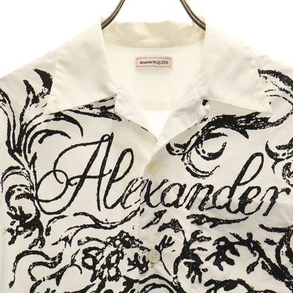 Alexander McQueen Skull Open Collar Shirt White Size 15+