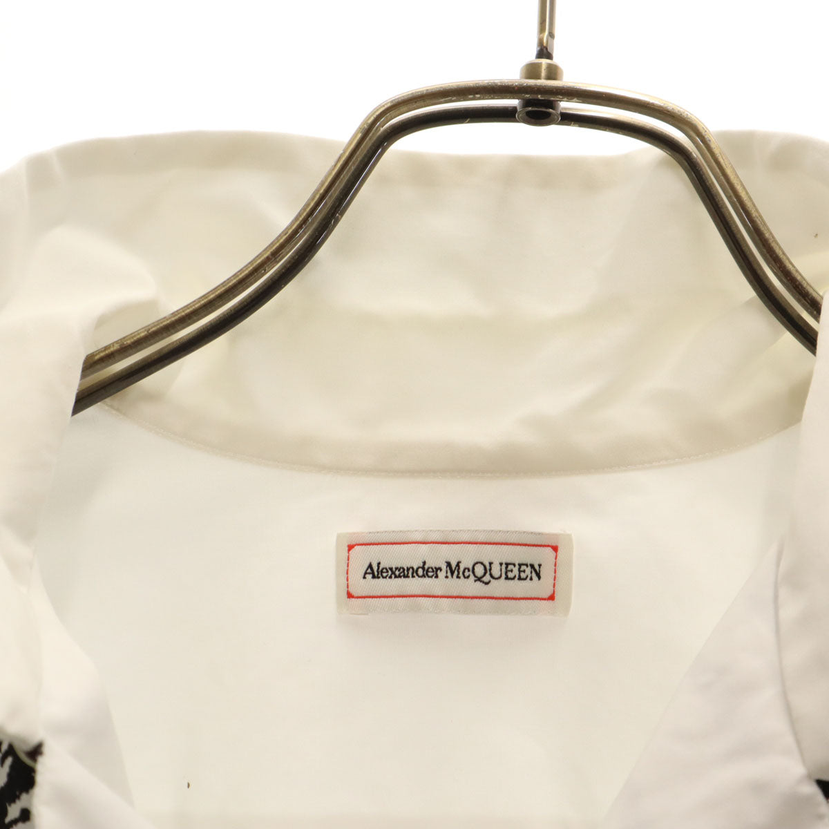 Alexander McQueen Skull Open Collar Shirt White Size 15+