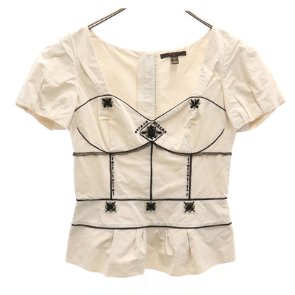 LOUIS VUITTON French Short Sleeve Bustier Ivory Size 34