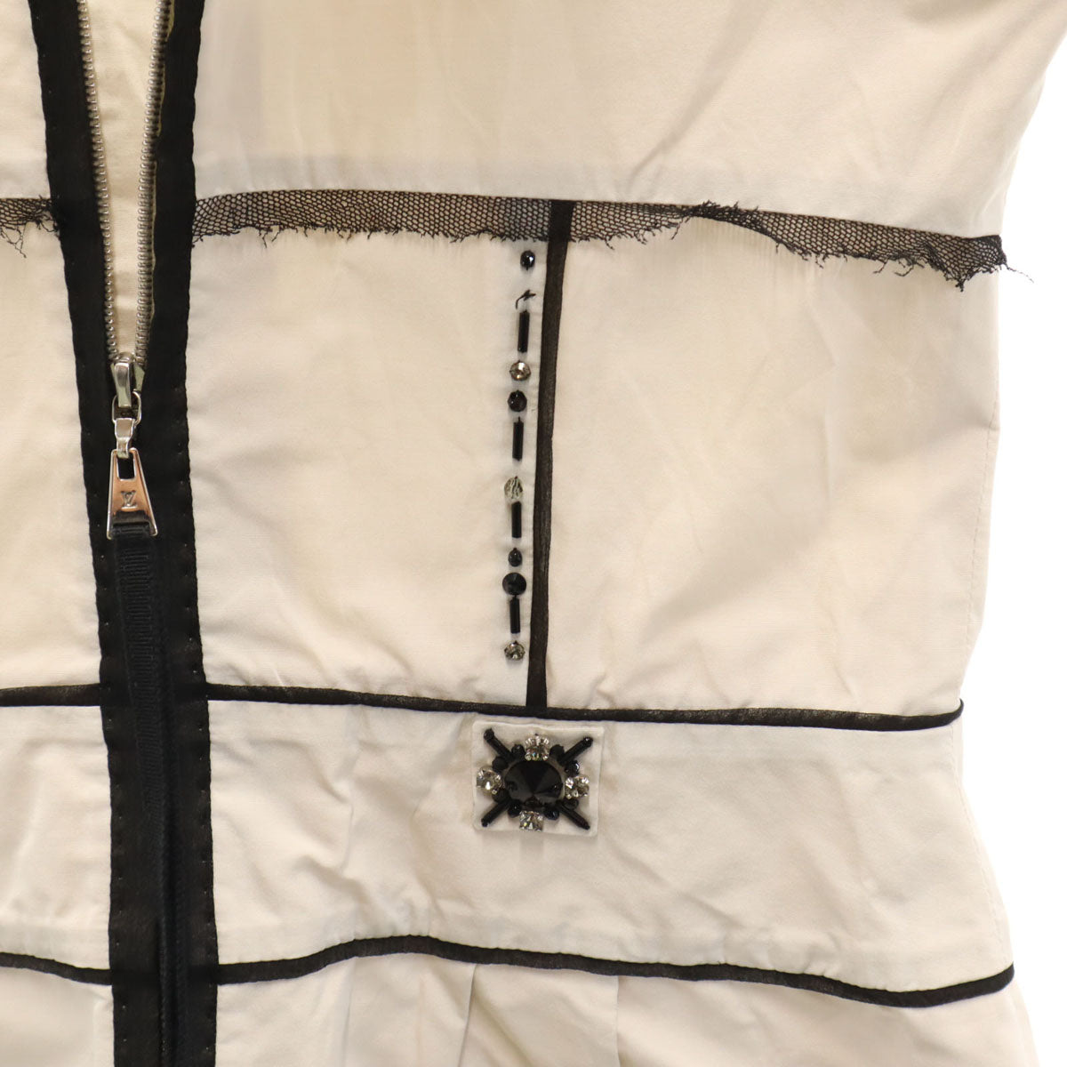 LOUIS VUITTON French Short Sleeve Bustier Ivory Size 34