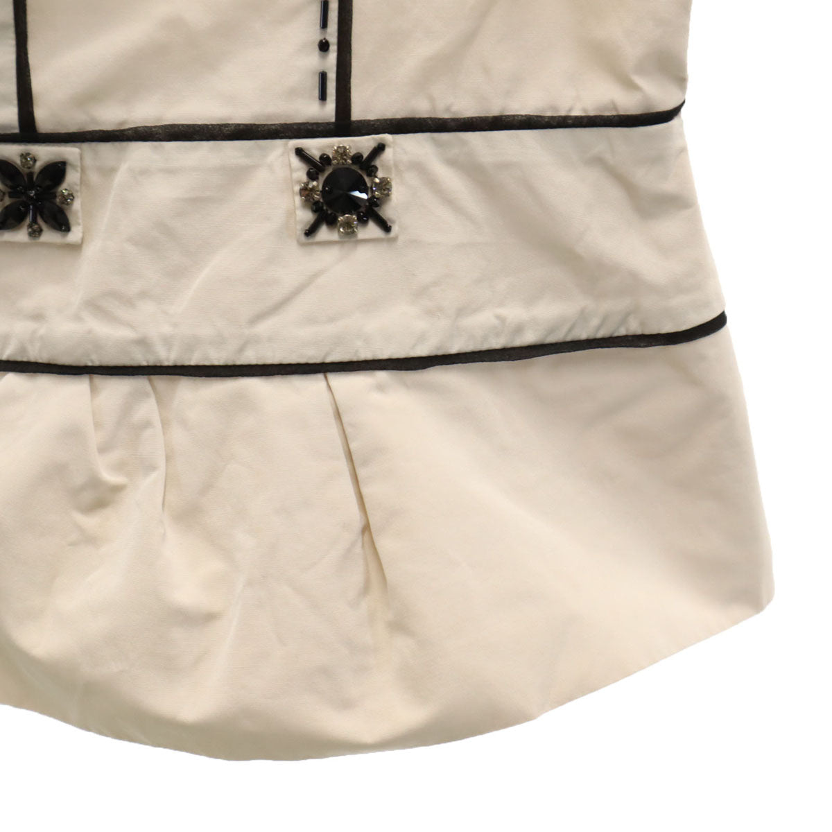 LOUIS VUITTON French Short Sleeve Bustier Ivory Size 34