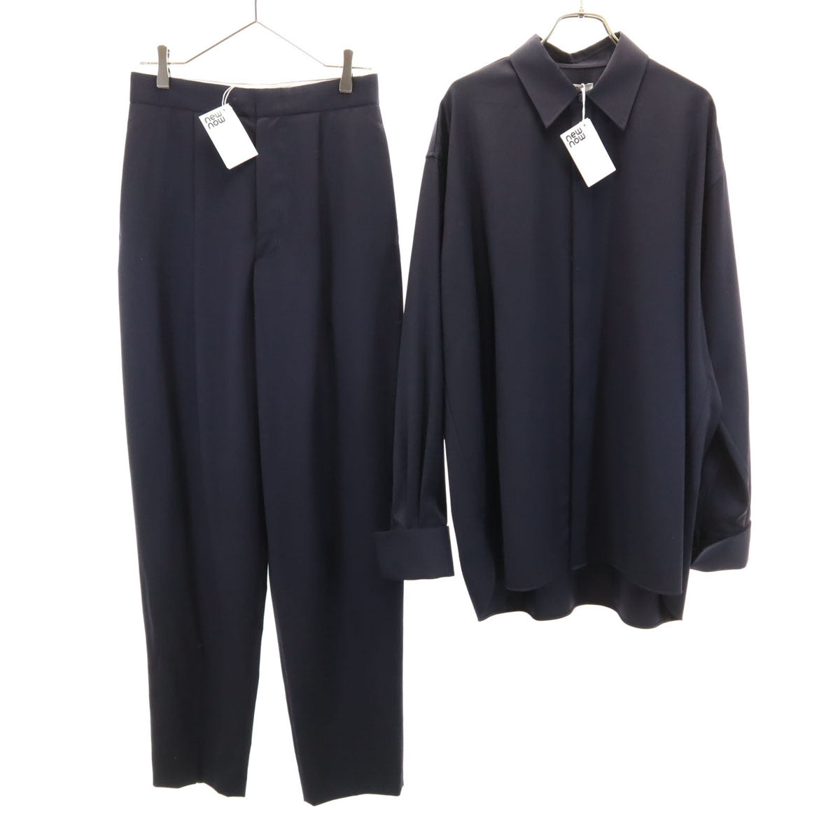 newnow Japan Wool Long Sleeve Shirt Navy Size L/M