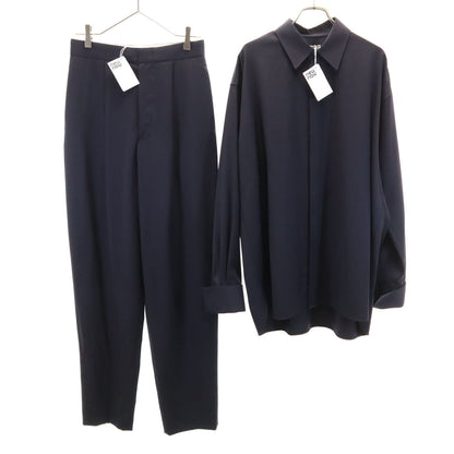 newnow Japan Wool Long Sleeve Shirt Navy Size L/M