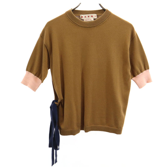MARNI Half Sleeve Knit Sweater Brown Size 38